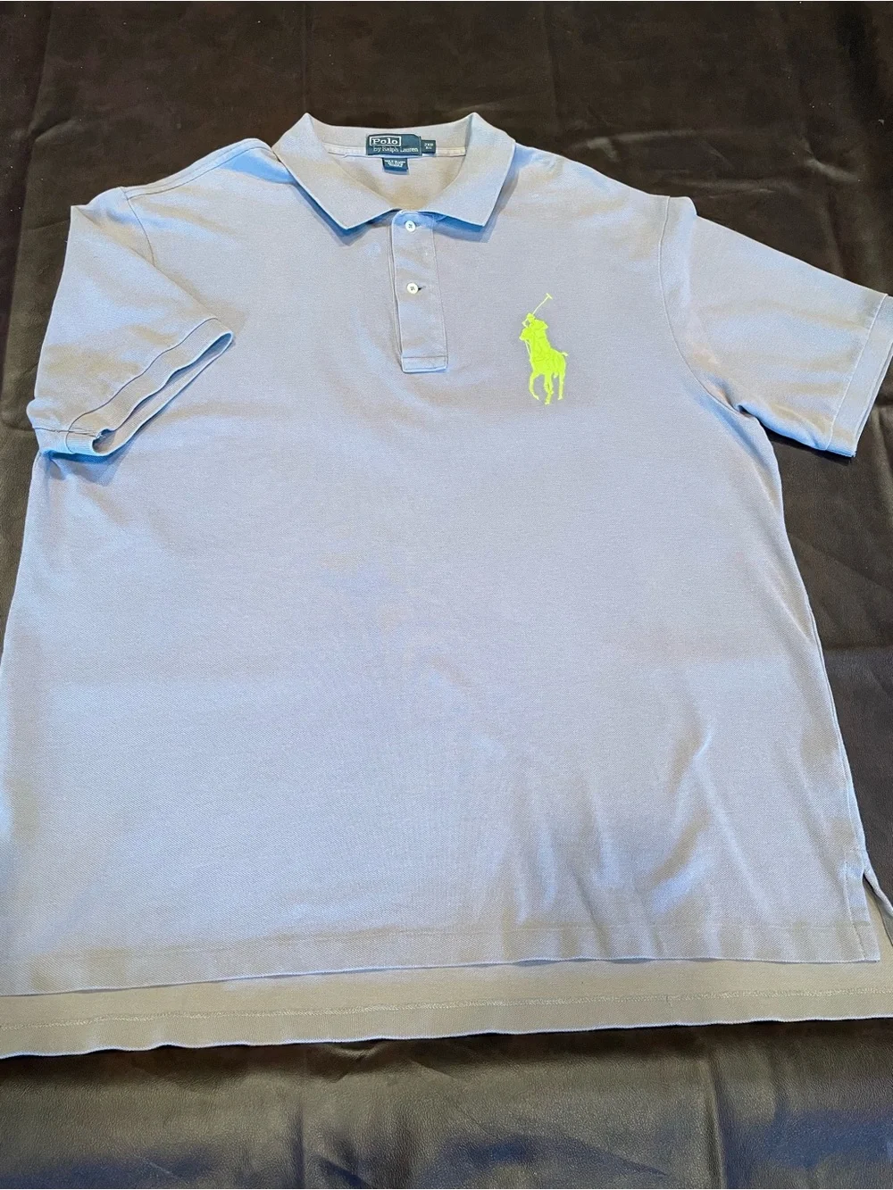 Ralph Lauren Men’s Light Grey Polo with Neon Yellow Pony